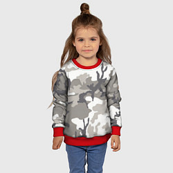 Свитшот детский Арктический камуфляж, цвет: 3D-красный — фото 2