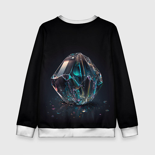 Детский свитшот Камень кристалл во тьме / 3D-Белый – фото 2