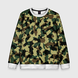 Свитшот детский Военный камуфляж, цвет: 3D-белый