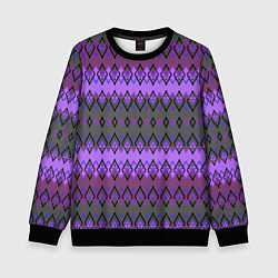 Детский свитшот Серо-фиолетовый этнический геометрический узор