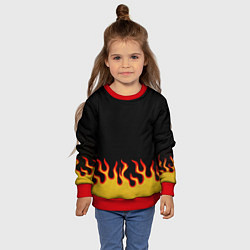 Свитшот детский Горящее пламя, цвет: 3D-красный — фото 2