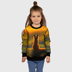 Свитшот детский Лиса духи предков, цвет: 3D-черный — фото 2