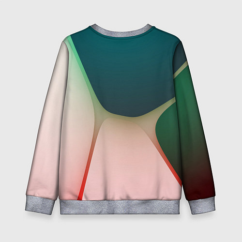Детский свитшот Абстрактные зелёные и розовые пластины / 3D-Меланж – фото 2
