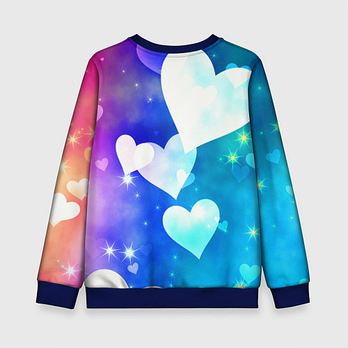 Детский свитшот Dreamy Hearts Multicolor / 3D-Синий – фото 2