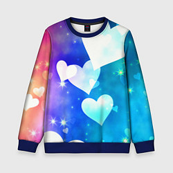 Свитшот детский Dreamy Hearts Multicolor, цвет: 3D-синий