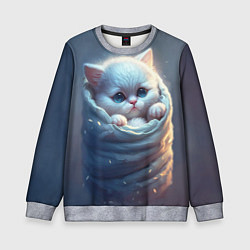 Свитшот детский Котик в мешке, цвет: 3D-меланж