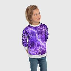 Свитшот детский Текстура молнии, электро, цвет: 3D-белый — фото 2