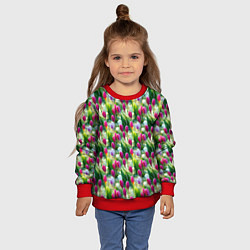 Свитшот детский Весенние тюльпаны и подснежники, цвет: 3D-красный — фото 2