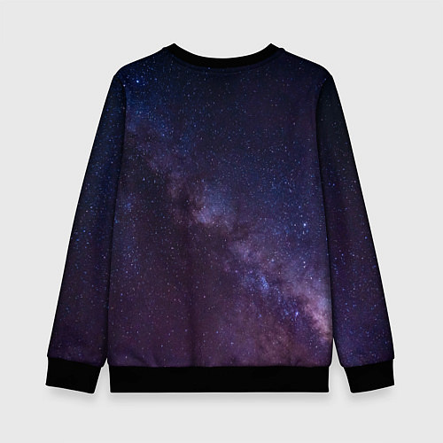 Детский свитшот Кот в очках в космосе / 3D-Черный – фото 2