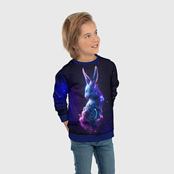 Свитшот детский Космический звёздный кролик, цвет: 3D-синий — фото 2