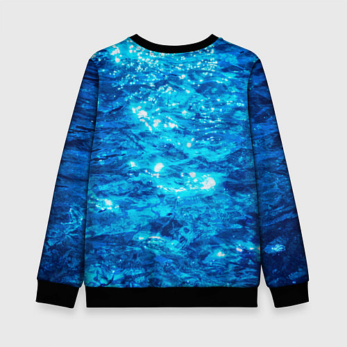 Детский свитшот Тарталья на фоне воды / 3D-Черный – фото 2