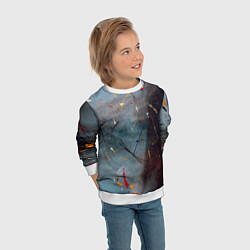 Свитшот детский Тёмно-серый туман и краски, цвет: 3D-белый — фото 2