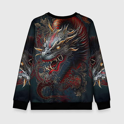 Детский свитшот Дракон Irezumi / 3D-Черный – фото 2