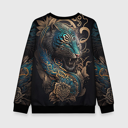 Детский свитшот Тигр Irezumi / 3D-Черный – фото 2