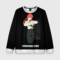 Свитшот детский Макима из аниме Человек бензопила, цвет: 3D-белый