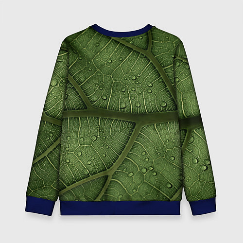Детский свитшот Текстура зелёной листы / 3D-Синий – фото 2