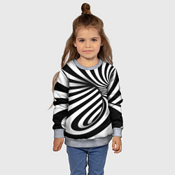 Свитшот детский Оптические иллюзии зебра, цвет: 3D-меланж — фото 2