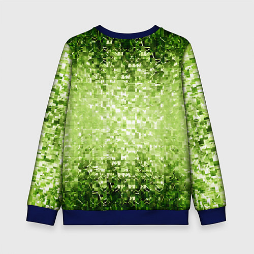 Детский свитшот Геометрическое зелёное искажение в пространстве / 3D-Синий – фото 2