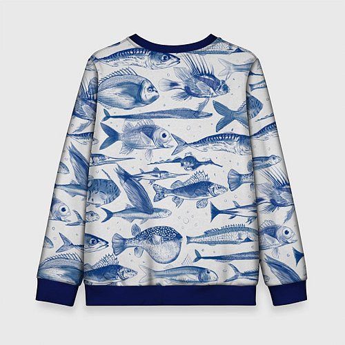 Детский свитшот Морские рыбы / 3D-Синий – фото 2