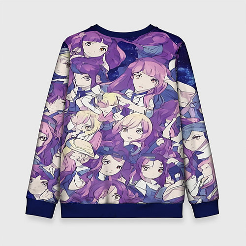 Детский свитшот Японские девушки в стиле анимэ / 3D-Синий – фото 2