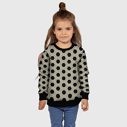 Свитшот детский Шестиугольная сота, цвет: 3D-черный — фото 2