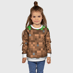Свитшот детский Блоки майнкрафта, цвет: 3D-белый — фото 2