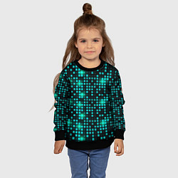Свитшот детский Светящиеся неоновые квадраты, цвет: 3D-черный — фото 2
