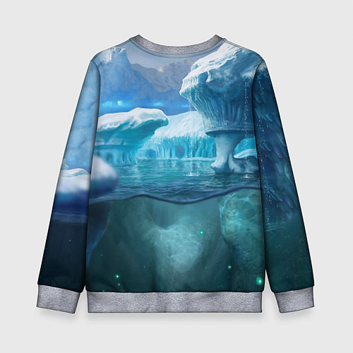 Детский свитшот Subnautica - КРАБ на леднике / 3D-Меланж – фото 2