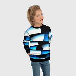 Свитшот детский Решетка из линий и полос, цвет: 3D-черный — фото 2