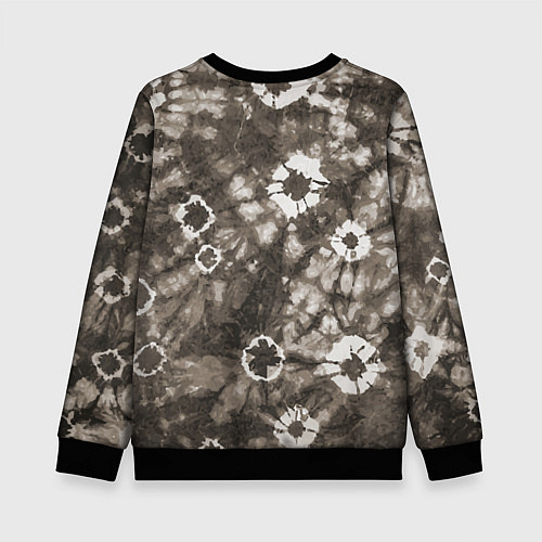 Детский свитшот Коричневый тай-дай / 3D-Черный – фото 2