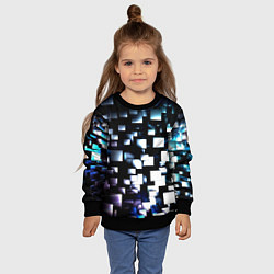 Свитшот детский Неоновые кубы абстракция, цвет: 3D-черный — фото 2