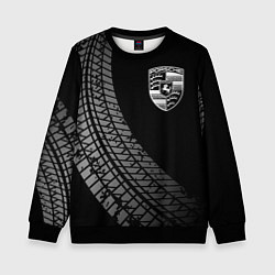 Свитшот детский Porsche tire tracks, цвет: 3D-черный