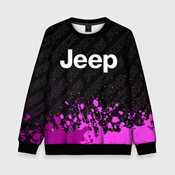 Свитшот детский Jeep pro racing: символ сверху, цвет: 3D-черный