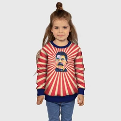 Свитшот детский Сталин полигональный, цвет: 3D-синий — фото 2