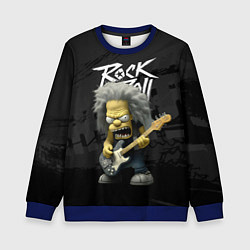 Свитшот детский Rock and Roll Simpsons, цвет: 3D-синий