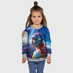 Свитшот детский Девушка с похожей планеты, цвет: 3D-меланж — фото 2