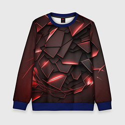 Свитшот детский Красные элементы с неоновым свечением, цвет: 3D-синий