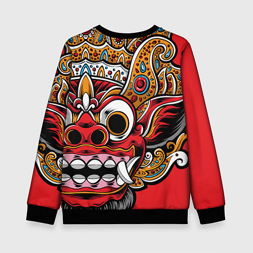 Детский свитшот Barong - Bali - tattoo / 3D-Черный – фото 2