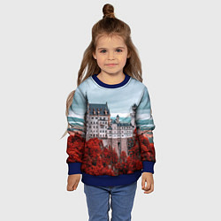 Свитшот детский Замок в горах и красный лес, цвет: 3D-синий — фото 2