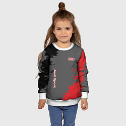 Свитшот детский Audi sport grunge, цвет: 3D-белый — фото 2