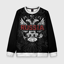 Детский свитшот Герб России с надписью Russia