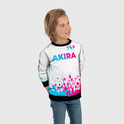 Свитшот детский Akira neon gradient style: символ сверху, цвет: 3D-черный — фото 2