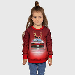 Свитшот детский Американский спорткар Pontiac Firebird, цвет: 3D-красный — фото 2