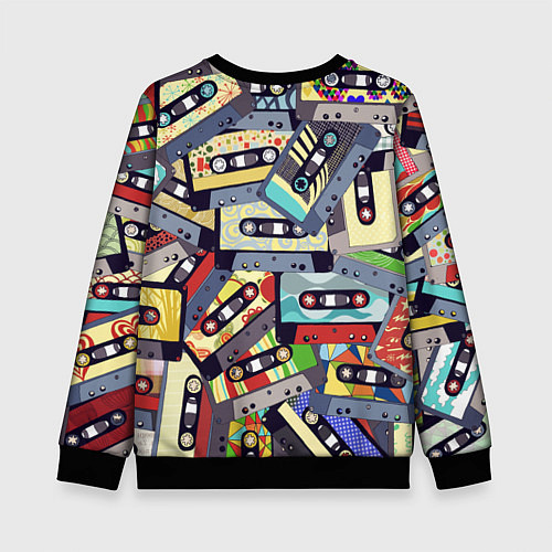 Детский свитшот Касеты 80-е / 3D-Черный – фото 2