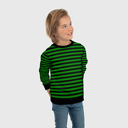 Свитшот детский Черно-зеленые полосы, цвет: 3D-черный — фото 2