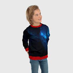 Свитшот детский Чёрный и синий космос, цвет: 3D-красный — фото 2