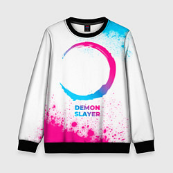 Свитшот детский Demon Slayer neon gradient style, цвет: 3D-черный