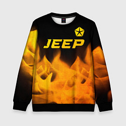 Свитшот детский Jeep - gold gradient: символ сверху, цвет: 3D-черный