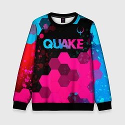 Свитшот детский Quake - neon gradient: символ сверху, цвет: 3D-черный
