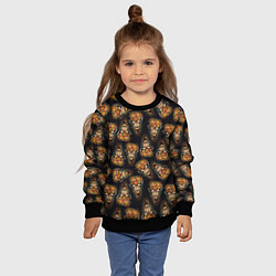 Свитшот детский Паттерн жираф с цветами: арт нейросети, цвет: 3D-черный — фото 2